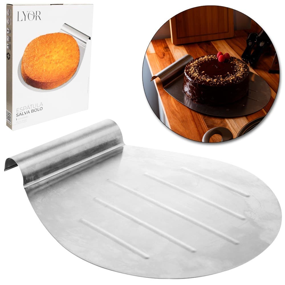 ESPATULA CONFEITEIRO SALVA BOLO DE INOX 33X26CM