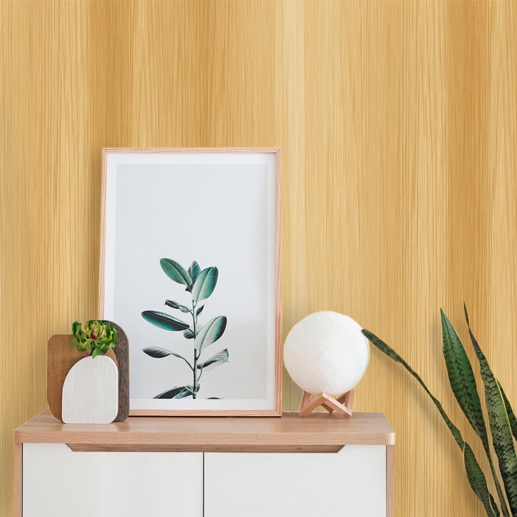 Papel de Parede Madeira Clara de Vinil Adesivo Lavável Para Quarto Sala Resistente a Água Para Cozinha