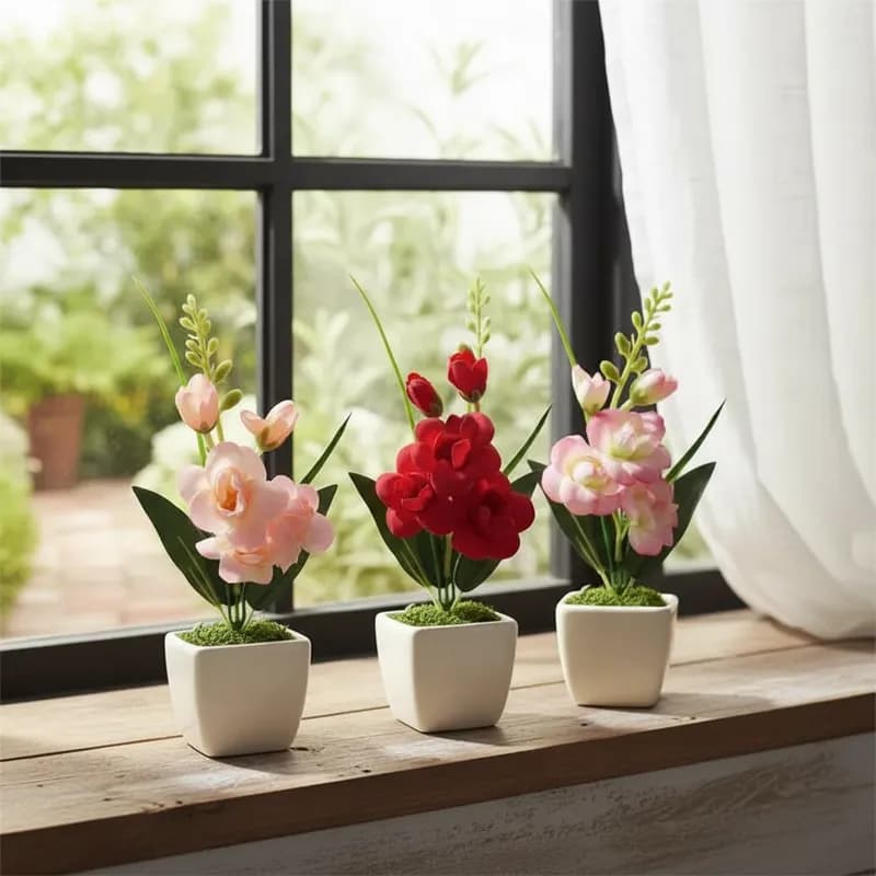 Arranjo De Flores Orquídeas Artificiais Decorativas Kit Atacado
