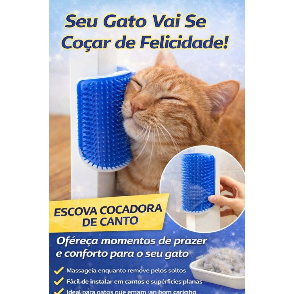 Escova Coçador Massagem Gato Interativo Com Catnip Erva De Gato Cuidado Com Pelos