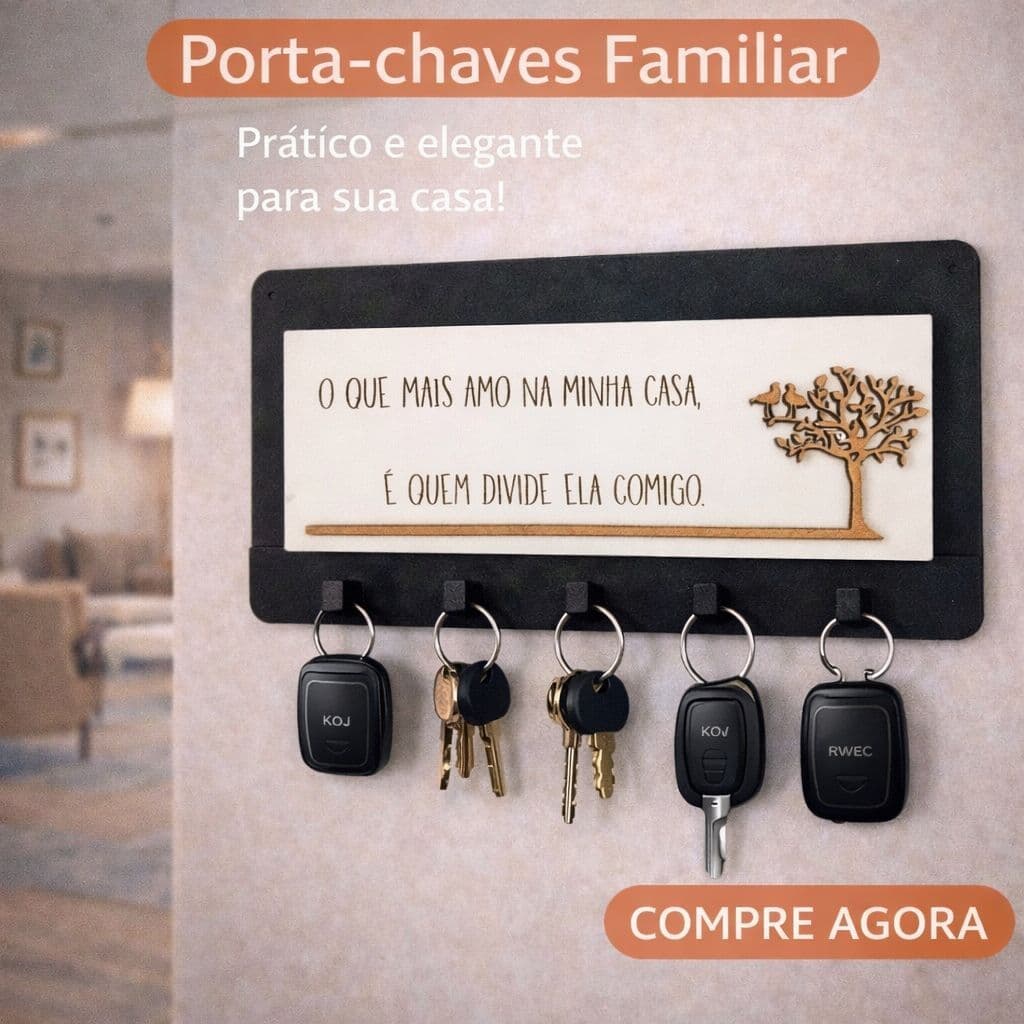 Porta Chaves O QUE MAIS AMO NA MINHA CASA É QUEM DIVIDE ELA COMIGO Em MDF Preto Sala Cozinha Moderna