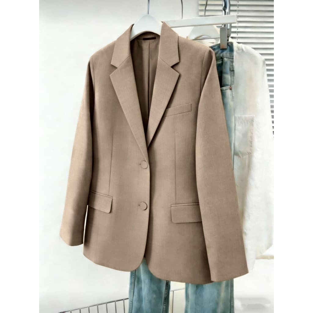 Liu Fashion Blazer Alfaiataria Com Forro 1 Botão Feminino Casaco Elegante Social Coleção Nova importado tecido ótima lin