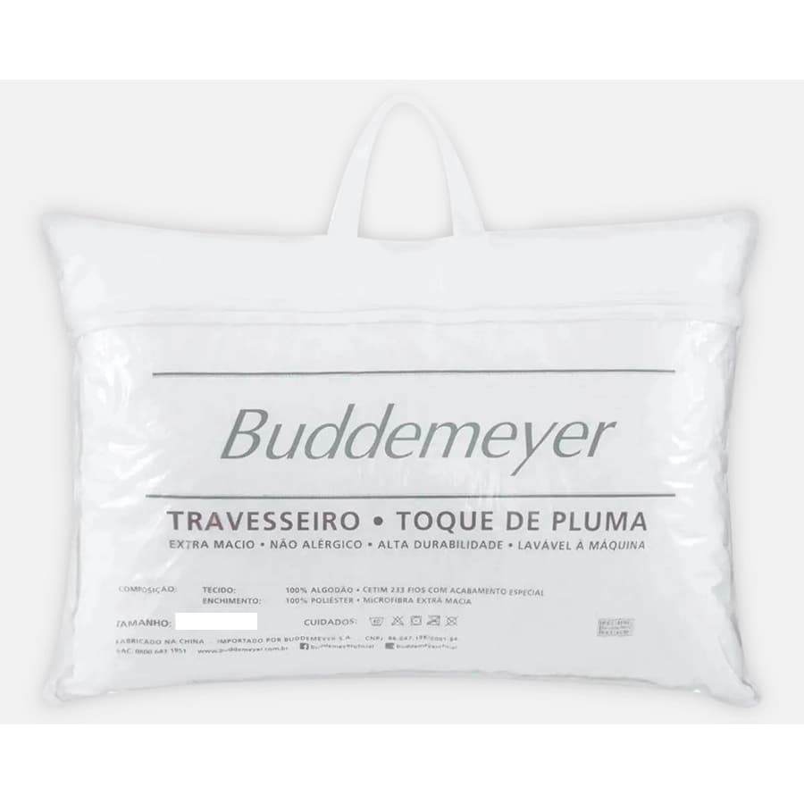 Travesseiro 50x90cm Buddemeyer Toque De Pluma Algodão Branco