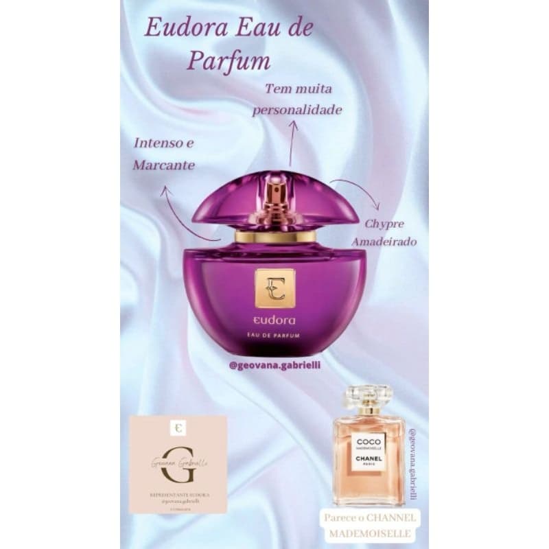 Eudora Eau de Parfum 75ml  Eudora Rosé Eudora Roxo - Sofisticado e Versátil para Qualquer Ocasião