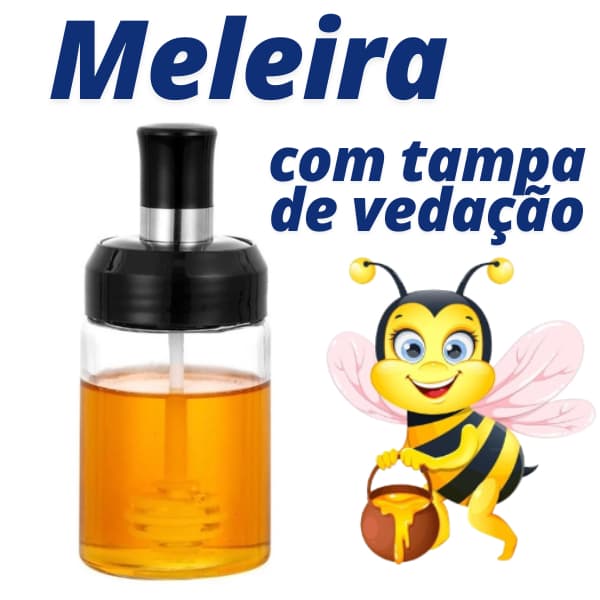 Porta Mel de Vidro Premium Design Sofisticado e Resistente com Pegador Incluso