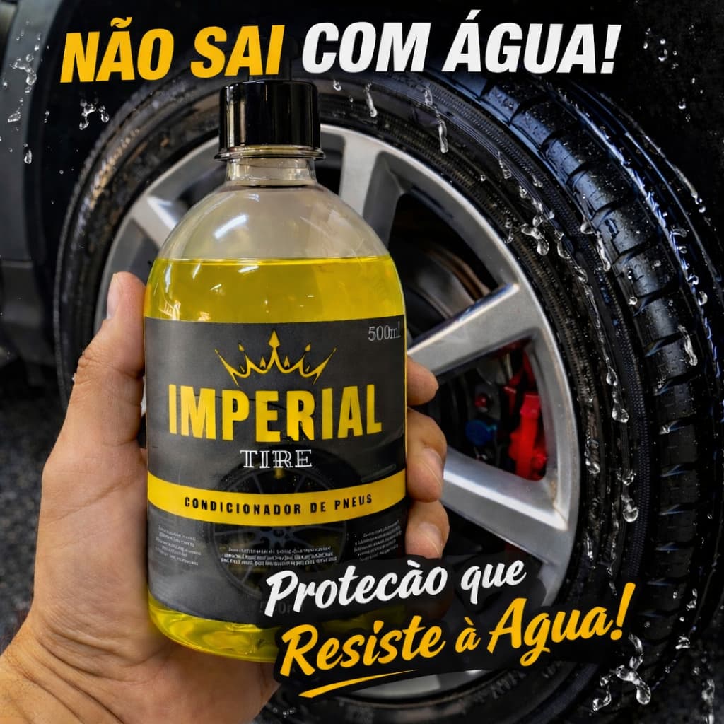 Condicionador de Pneus 500ml Imperial Tire Pretinho Alto Brilho com Durabilidade de Até 30 Dias
