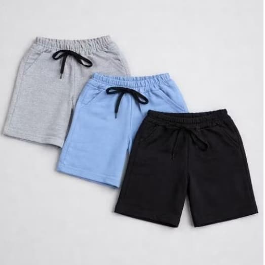 Kit 3 bermudas Infantil Menino Moletinho Verão Com Bolso Cores Sortidas