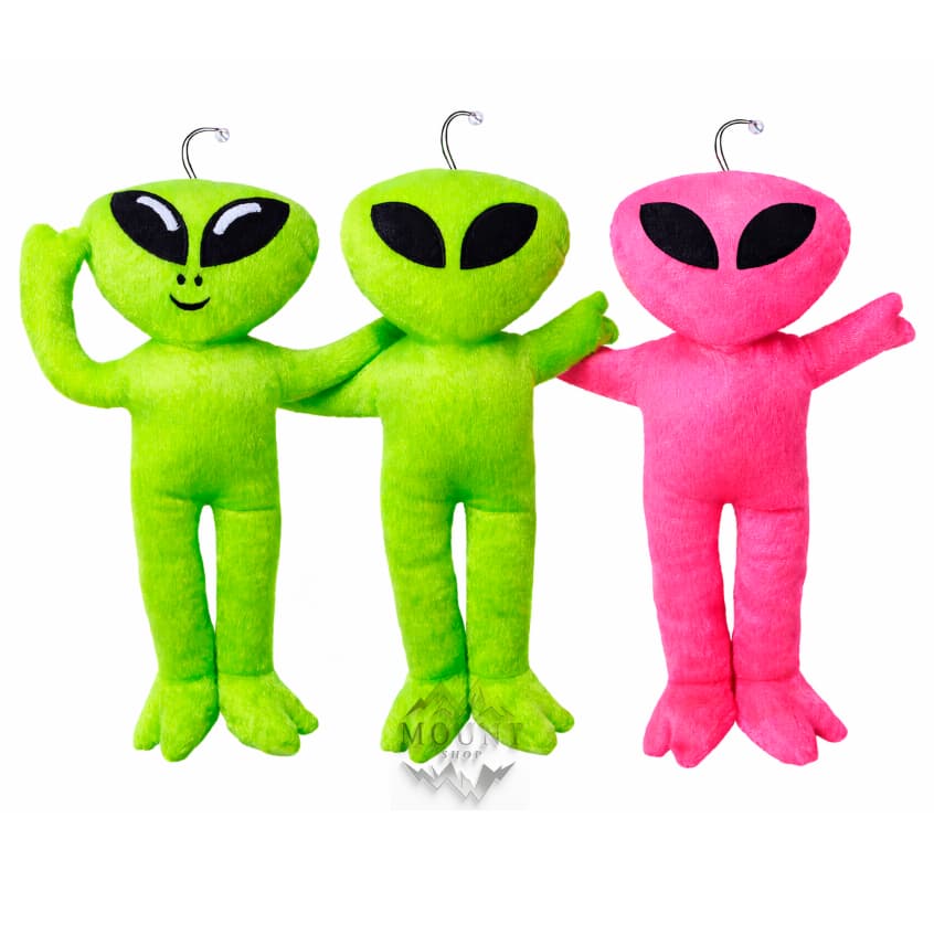 ET de Pelúcia Decorativo 40cm – Verde Limão, Pink e Modelo Detalhado
