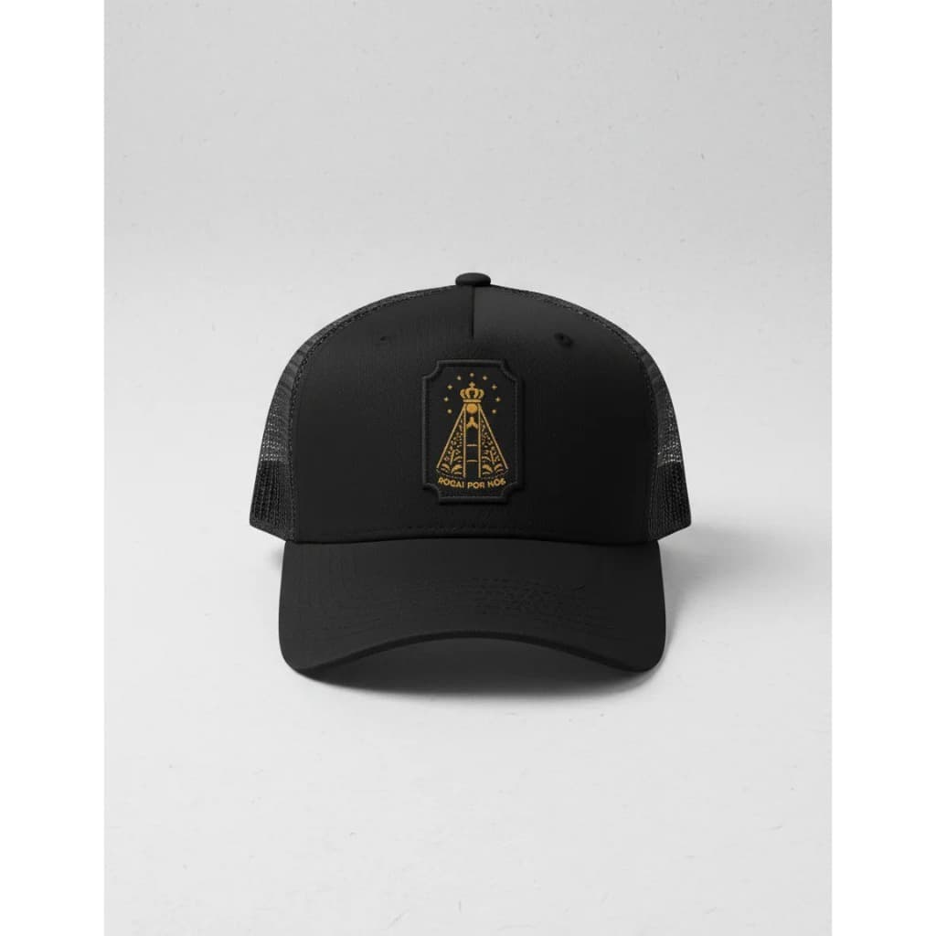 Boné Aba Curva Aparecida Country Trucker Hype Telinha Santa Padroeira Cowboy Peão Rodeio