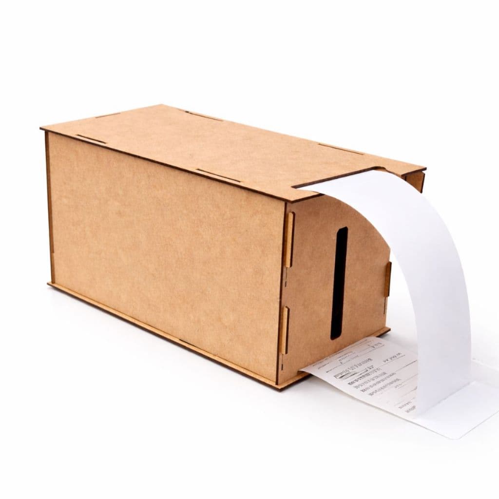 Suporte 3500 Notas Térmica Resma Papel Impressora Etiqueta 10 x 15cm MDF 3mm Cru Natural Papelaria