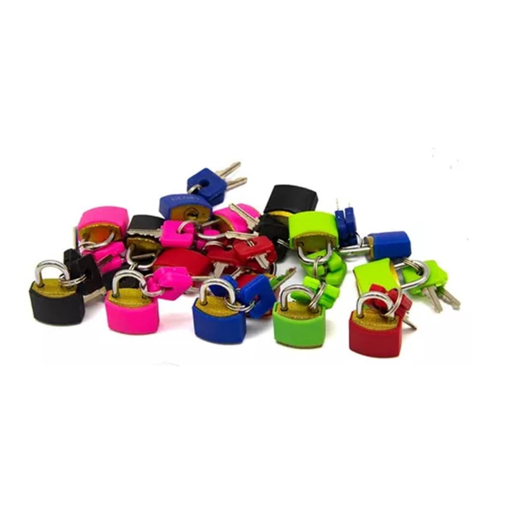 Cadeado colorido 25mm - Rosa, verde, azul e amarelo