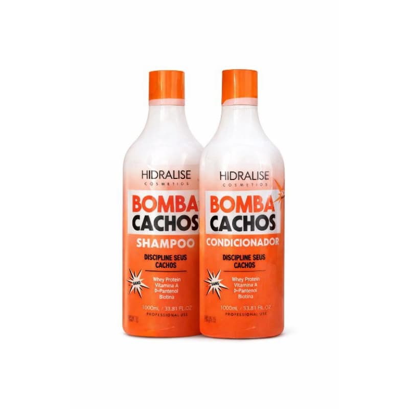 Kit Shampoo + Condicionador 1L BOMBA CACHOS HIDRALESE - Crescimento e Definição para Cabelos Cacheados e Crespos