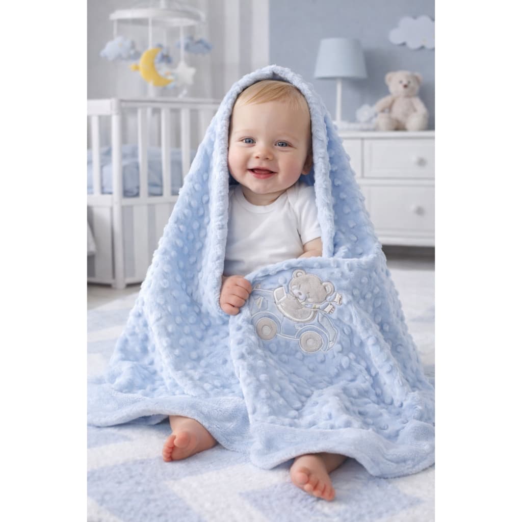 Manta Infantil Bebê  Dupla Face – Super Macia 1,00m x 75cm - Menino/Menina
