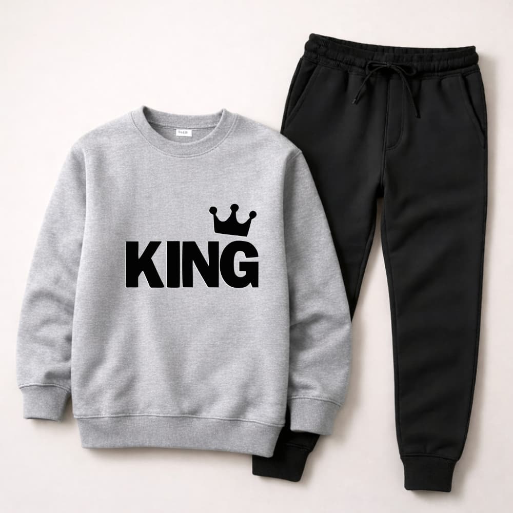 Conjunto Moletom Infantil Sueter StreetWear Rei Premium