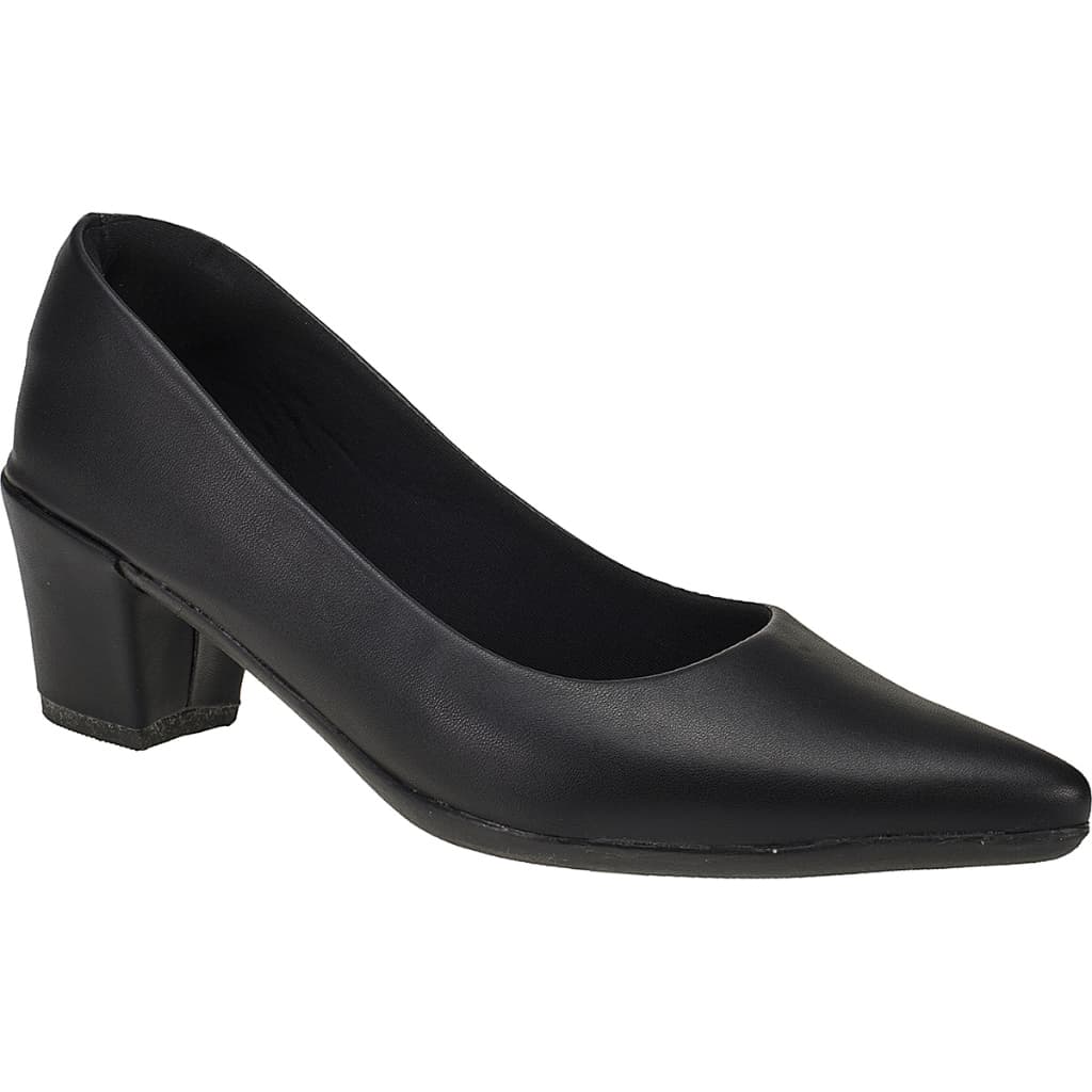 Scarpin Bico Fino Secretaria Preto Sapato Social Feminino Naty Shoes Salto Bloco Quadrado Elegante