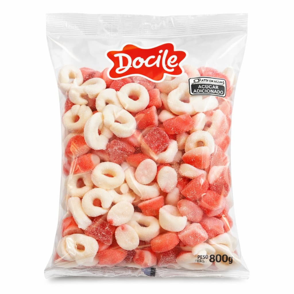 Bala Gelatina em Formato Mix Pacote 800g - Docile