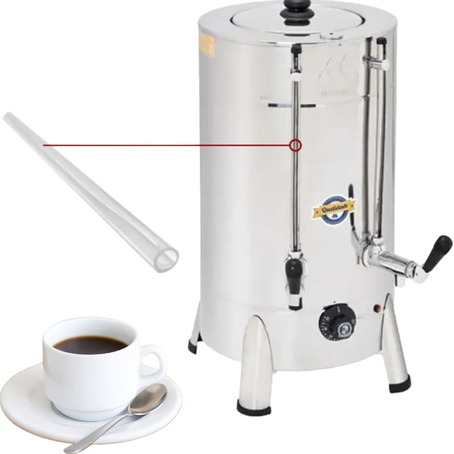 Tubo de Vidro P/ Cafeteiras - 40CM + 2 orings