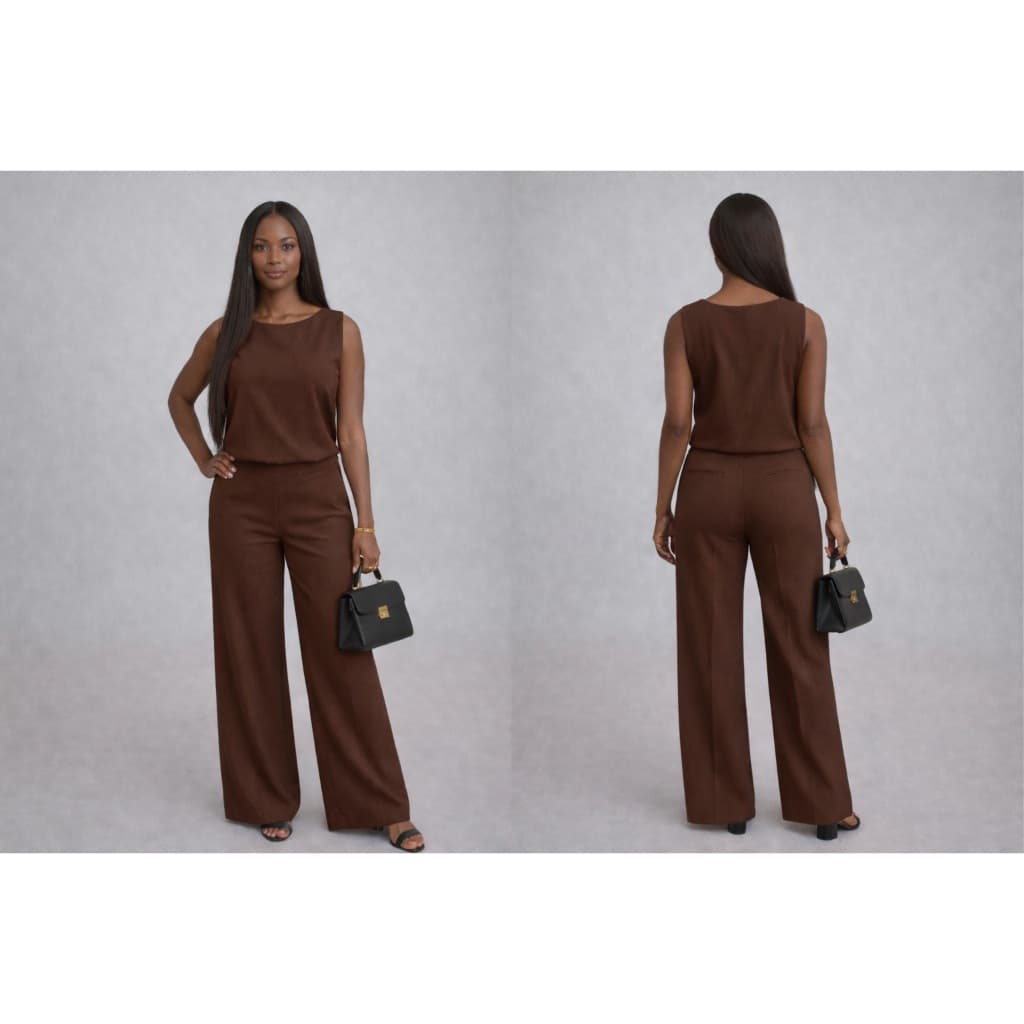 Conjunto Alfaiataria Social Feminino Pantalona Cintura Alta com Regata