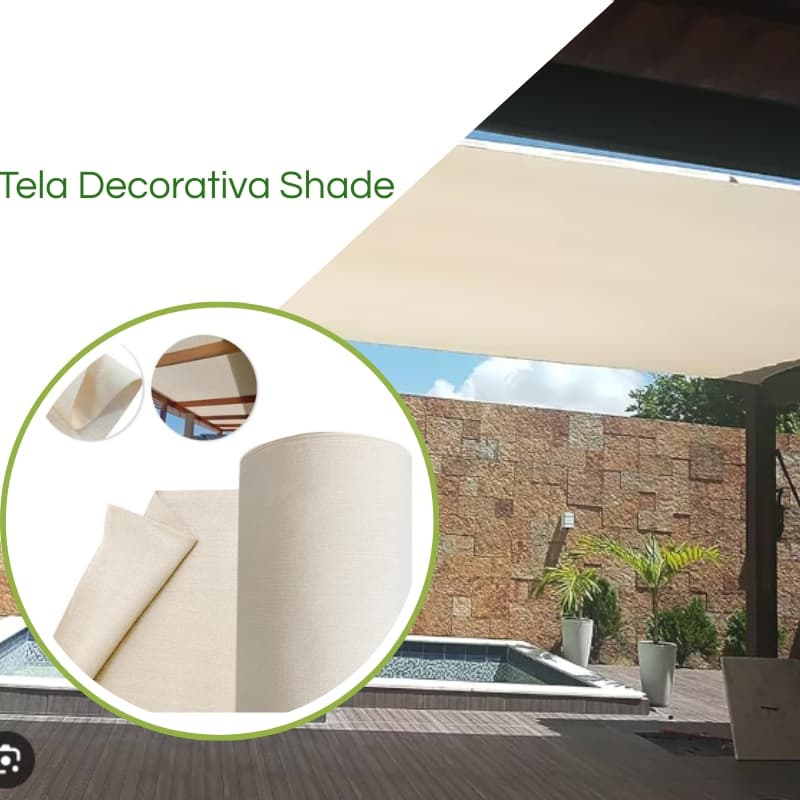 Tela Sombrite 86% Bege Cobertura Garagem, piscina, Toldo Pergolado,Tenda, protecao U.V