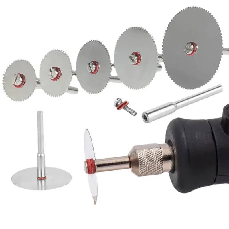 Disco de Serra 16, 18, 22, 25 e 32mm + 1 Haste Kit 10 Discos Tamanhos Variados Disco Circular