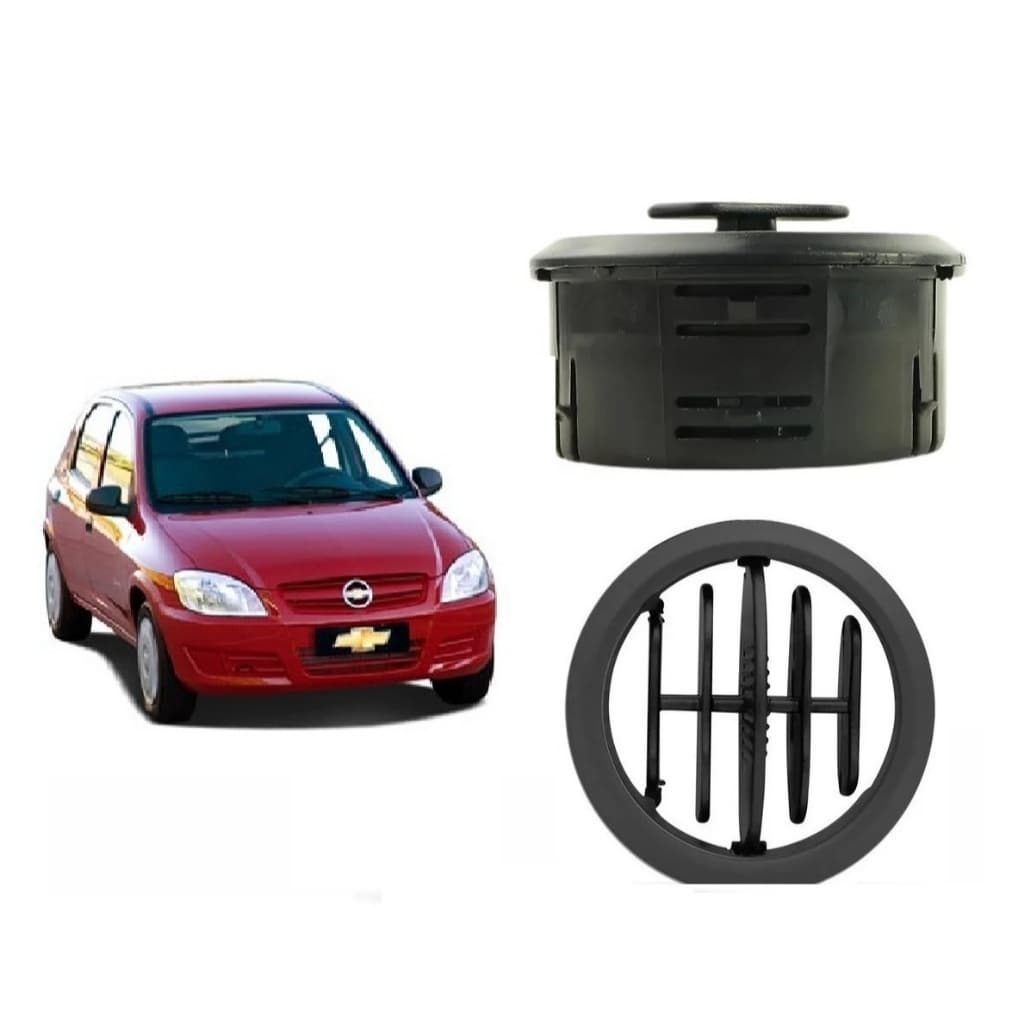 Difusor de Ar Preto Chevrolet Celta/Prisma 2007–2016 – Grade Central e Lateral