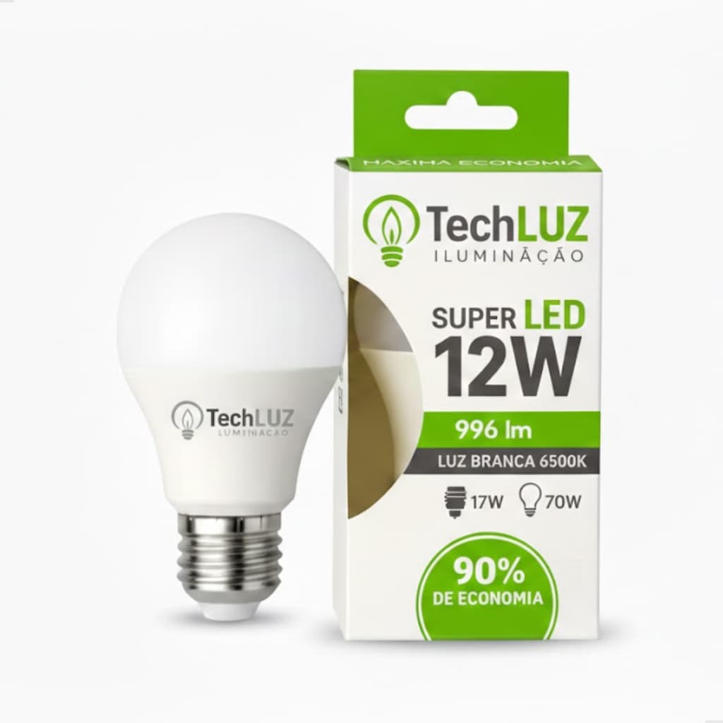 Lâmpada Led Techluz Bulbo Cor Branco-frio 12w 6500k 996lm