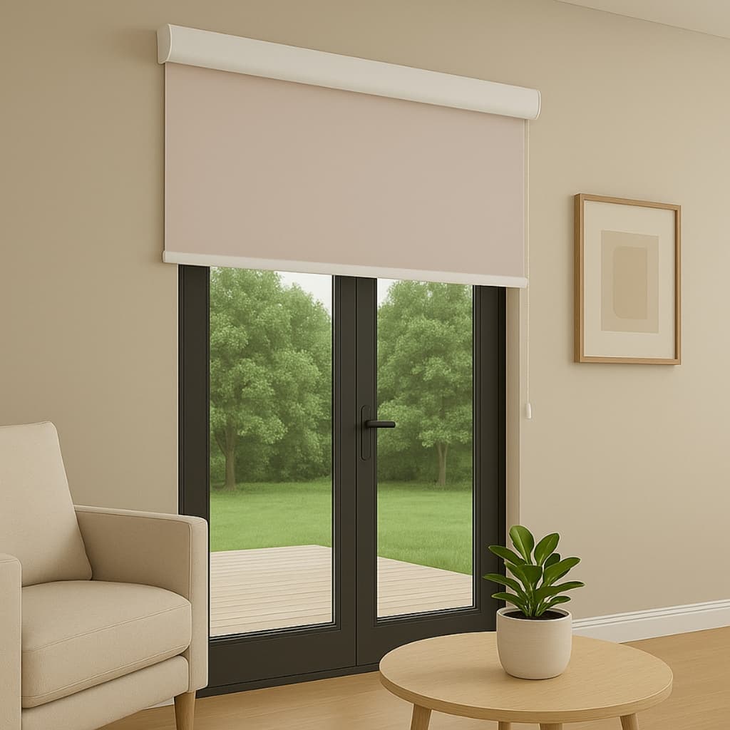 Persiana Rolo Blackout com Bandô Tecido Liso 1,30m X 2,20m Altura Cortina Blecaute para Porta