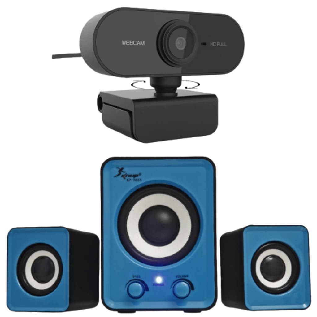 Kit Webcam C/ Microfone Embutido C/ Caixa Som Subwoofer Pc