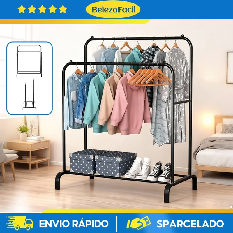 Cabides para roupas Arara de Roupas Cabideiro Estendal de roupa interior Cabideiro Grande Capacidade e Estabilidade