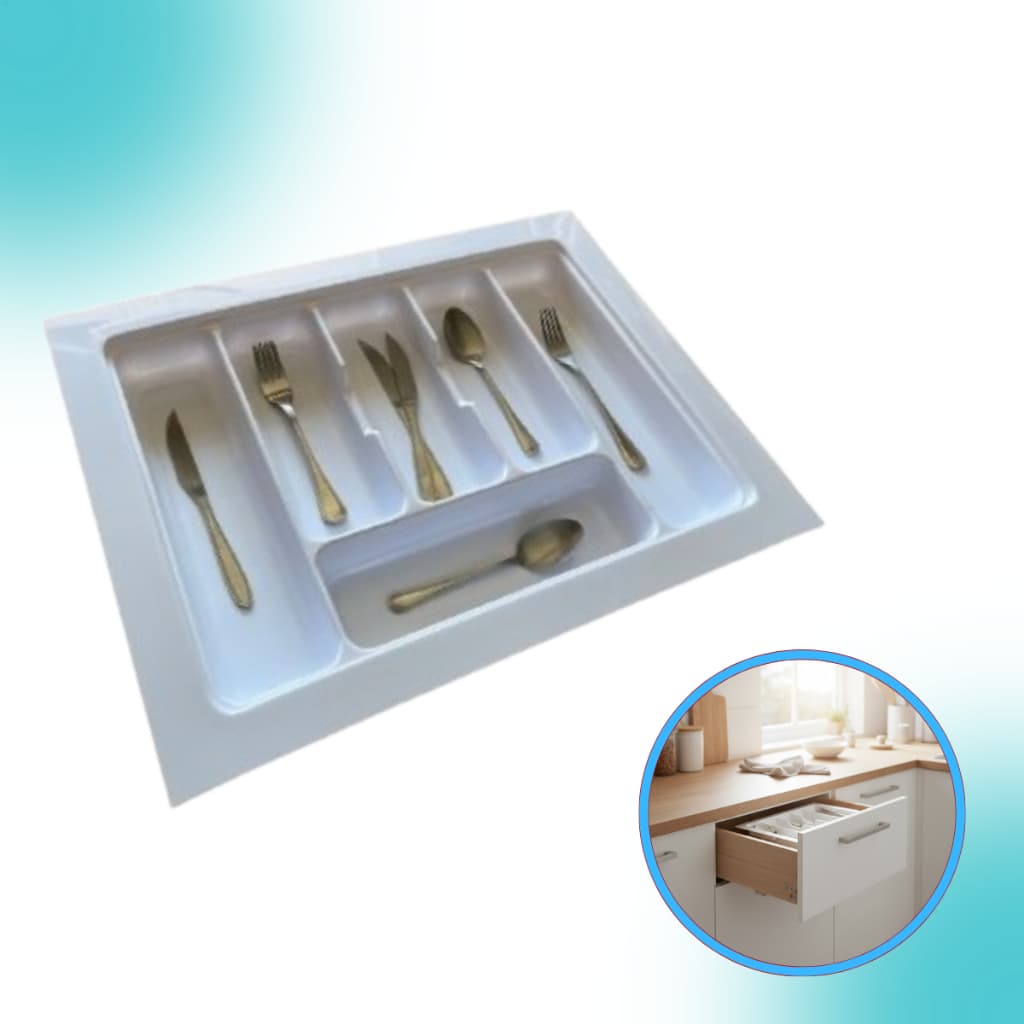 Divisor de Talher Ajustável OG-70 Organizador Gaveta Talheres Branco Moldplast 572x440mm