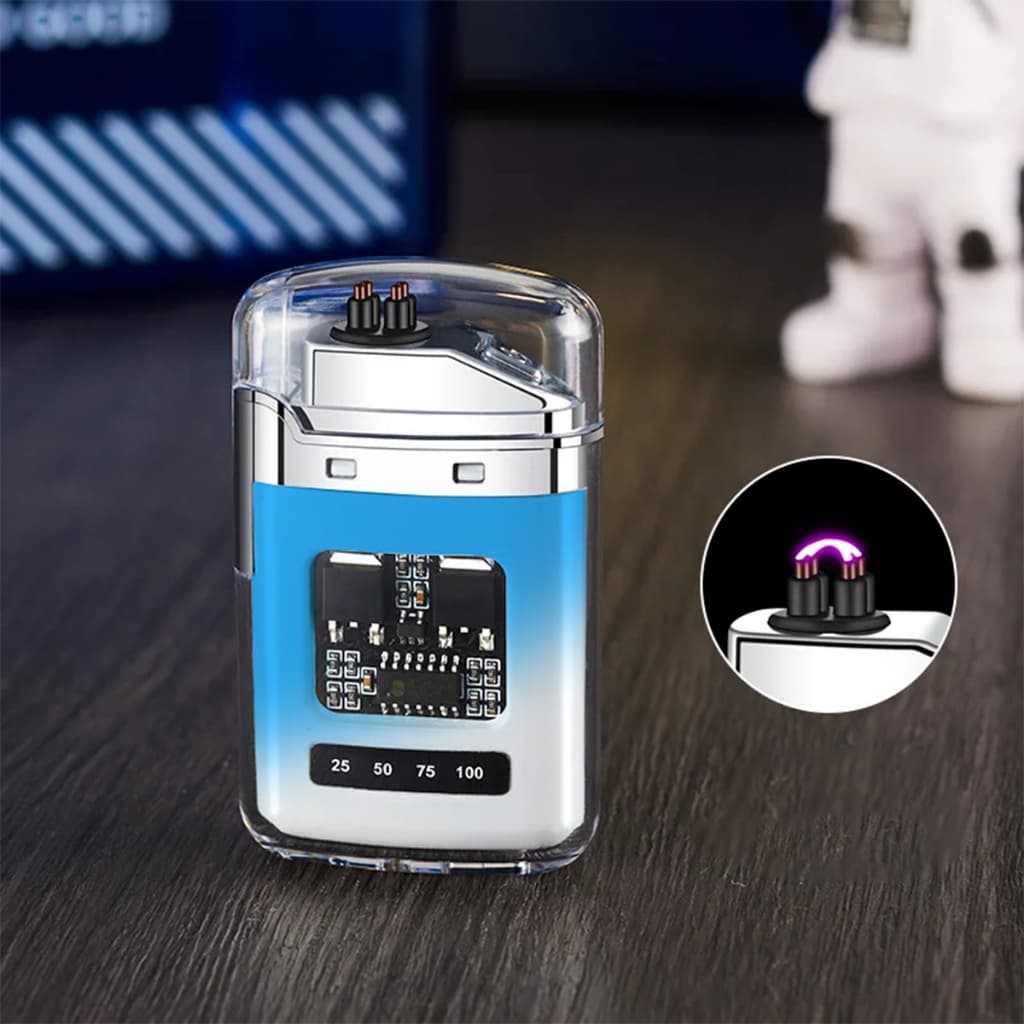 Isqueiro Elétrico Portátil USB Recarregável De Plasma Potente Multifuncional Com Protetor