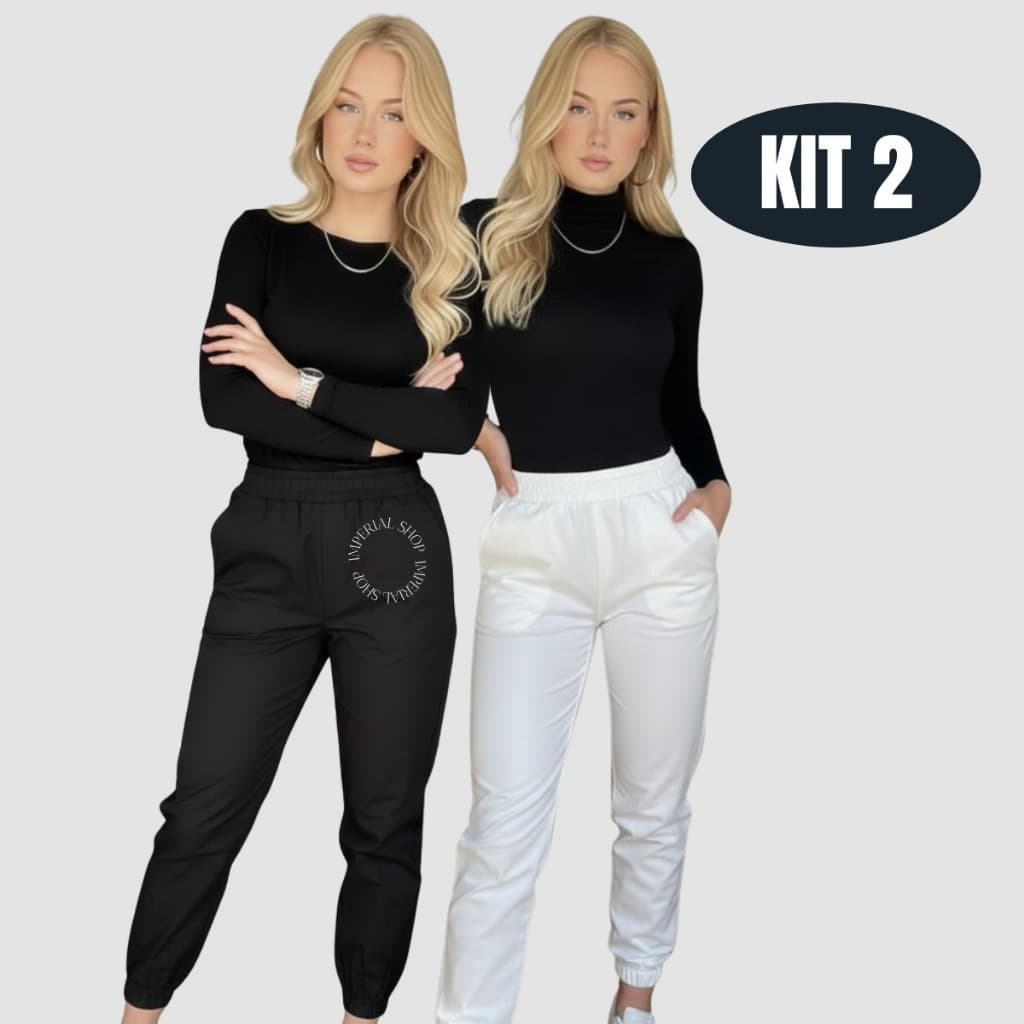 Kit 2 Calça Uniforme Jogger Cuidadora Idosos Dentista Scrub Plus Size -CJ