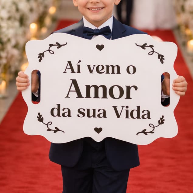 Placa Para Entrada de Casamento Decorativa Frase Personalizada em MDF