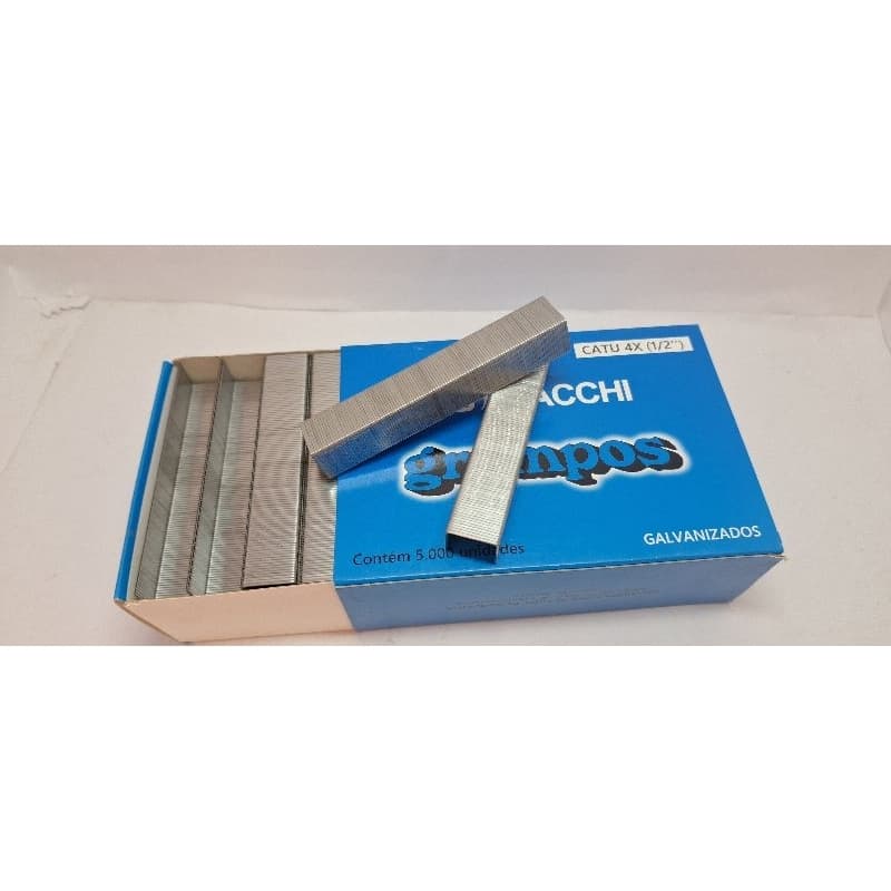 Grampo Para Grampeador CATU 4X (1/2")  Galvanizado cx com 5.000 unidades