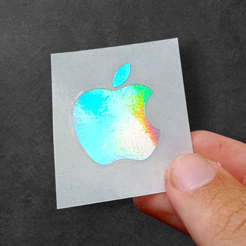 Adesivo { MAÇÃ IPHONE } UNIDADE HOLOGRÁFICO Recorte eletrônico