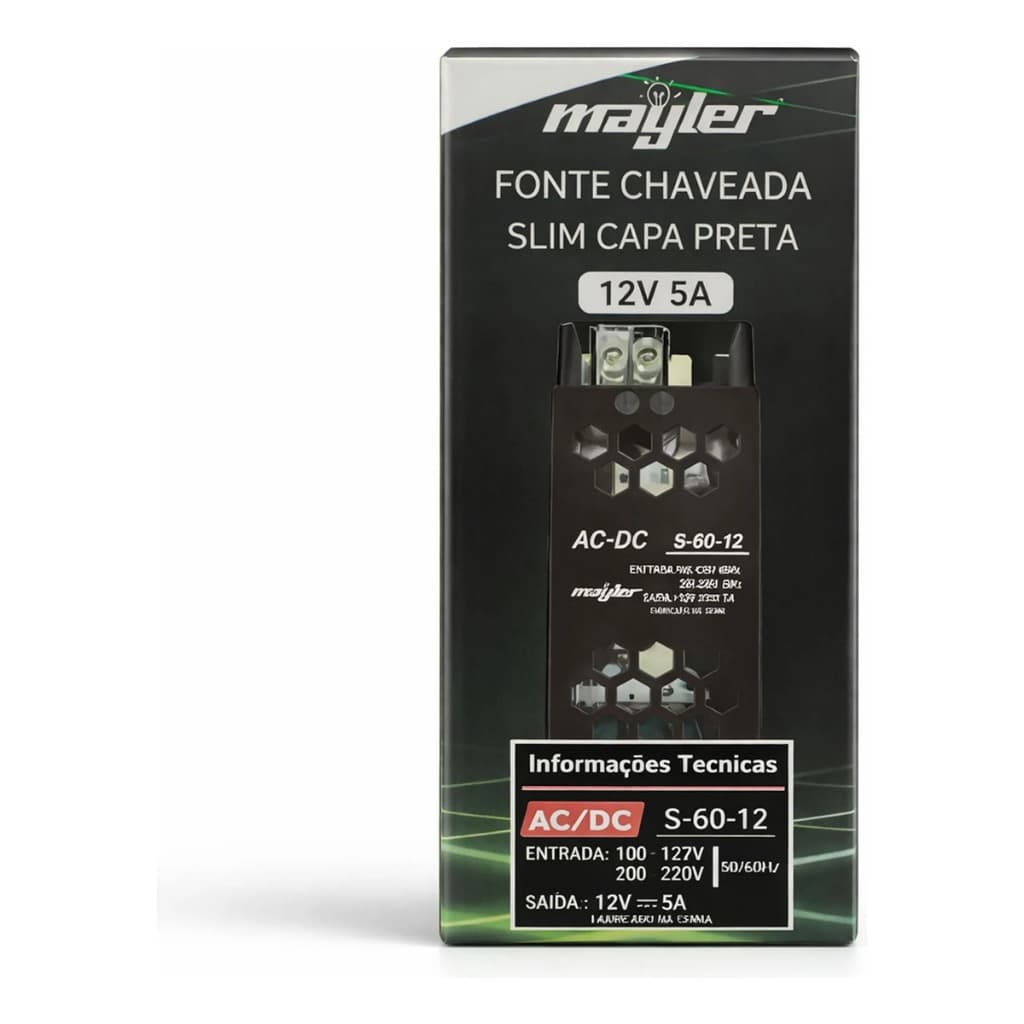 Fonte 12v 5a Bivolt Chaveada Para Iluminação Fita Led 60w