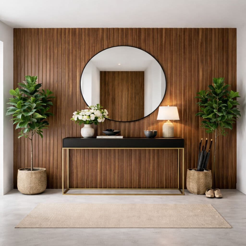 Kit 5 À 50 Placas Ripada  Alta Qualidade Madeira MDF Premium 45X10 Decorativo Escritório Quarto Sala