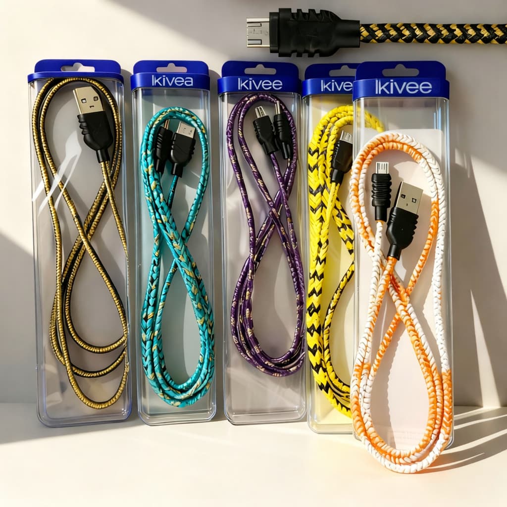 Cabo Carregador V8 kivee Micro USB 2A Turbo Rápido e Resistente para Celulares Android