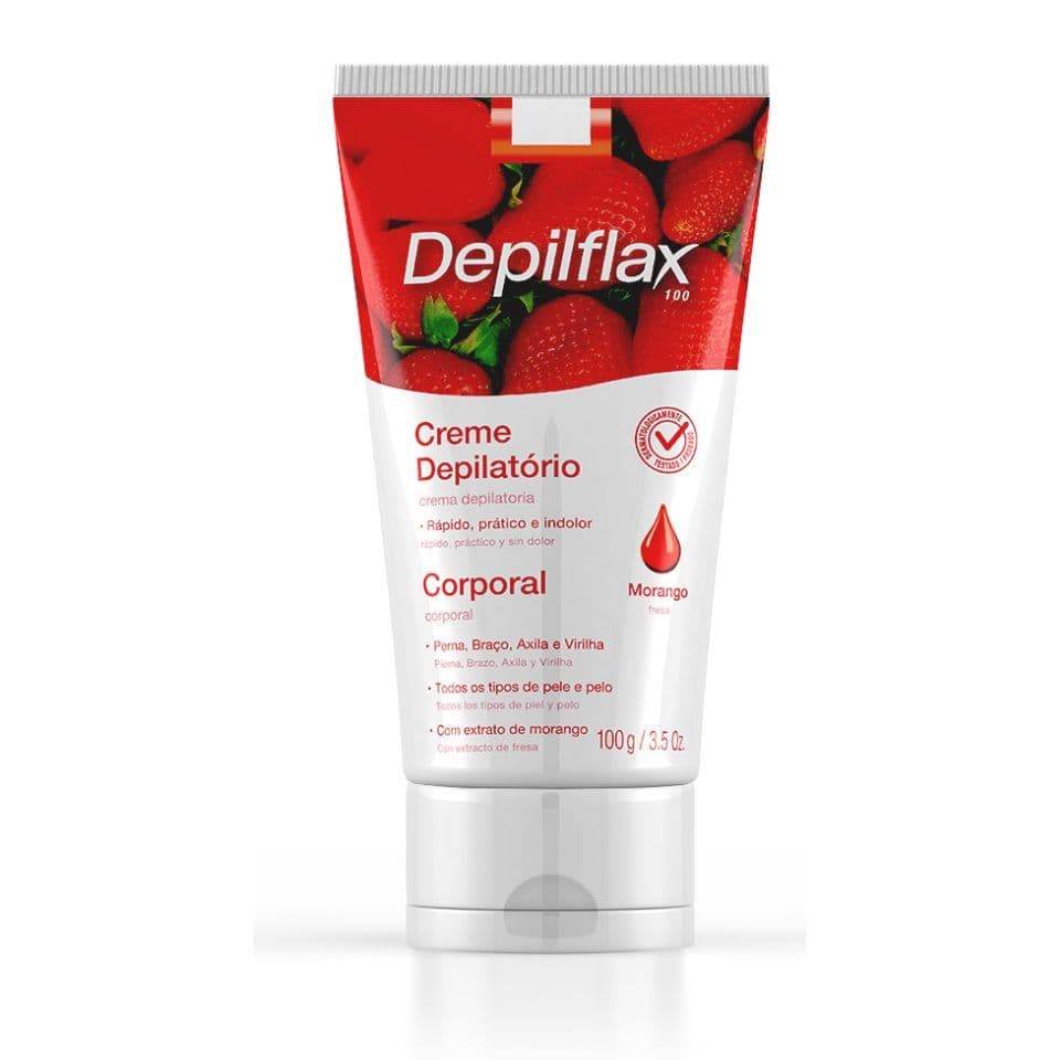 CREME DEPILATÓRIO CORPORAL MORANGO DEPILFLAX 100g