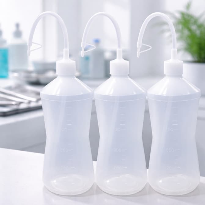 Almotolia Plástica Transparente Graduada para Líquidos 5 Tamanhos | Kit com 3 Unidades Profissional Hospitalar