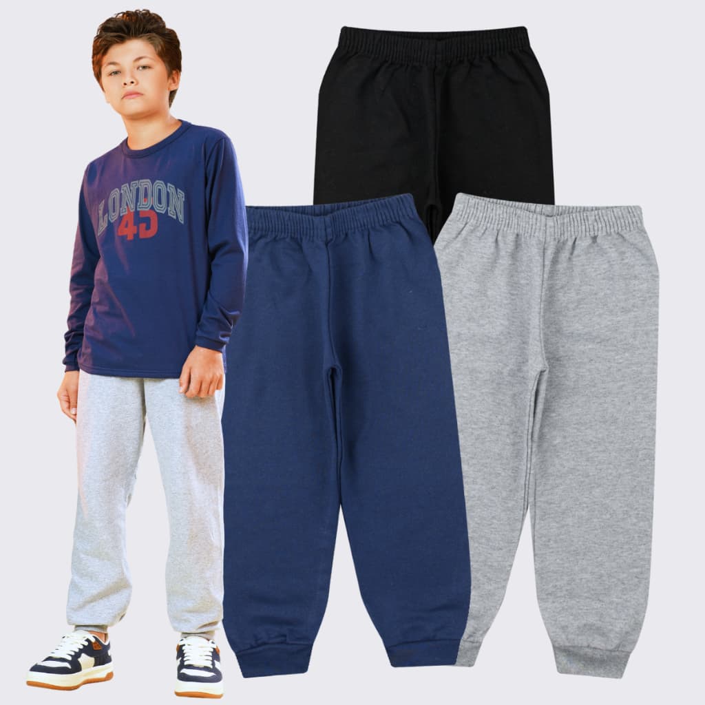 3 Calça Moletom Infantil Juvenil Flanelado Peluciado Algodão