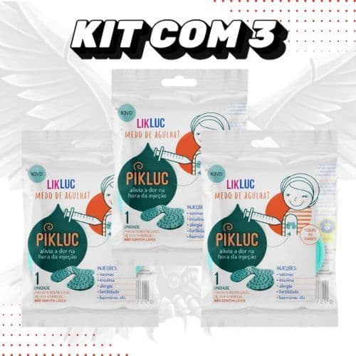 PIKLUC ALIVIA A DOR NA HORA DA INJEÇÃO KIT COM 3 UNIDADES