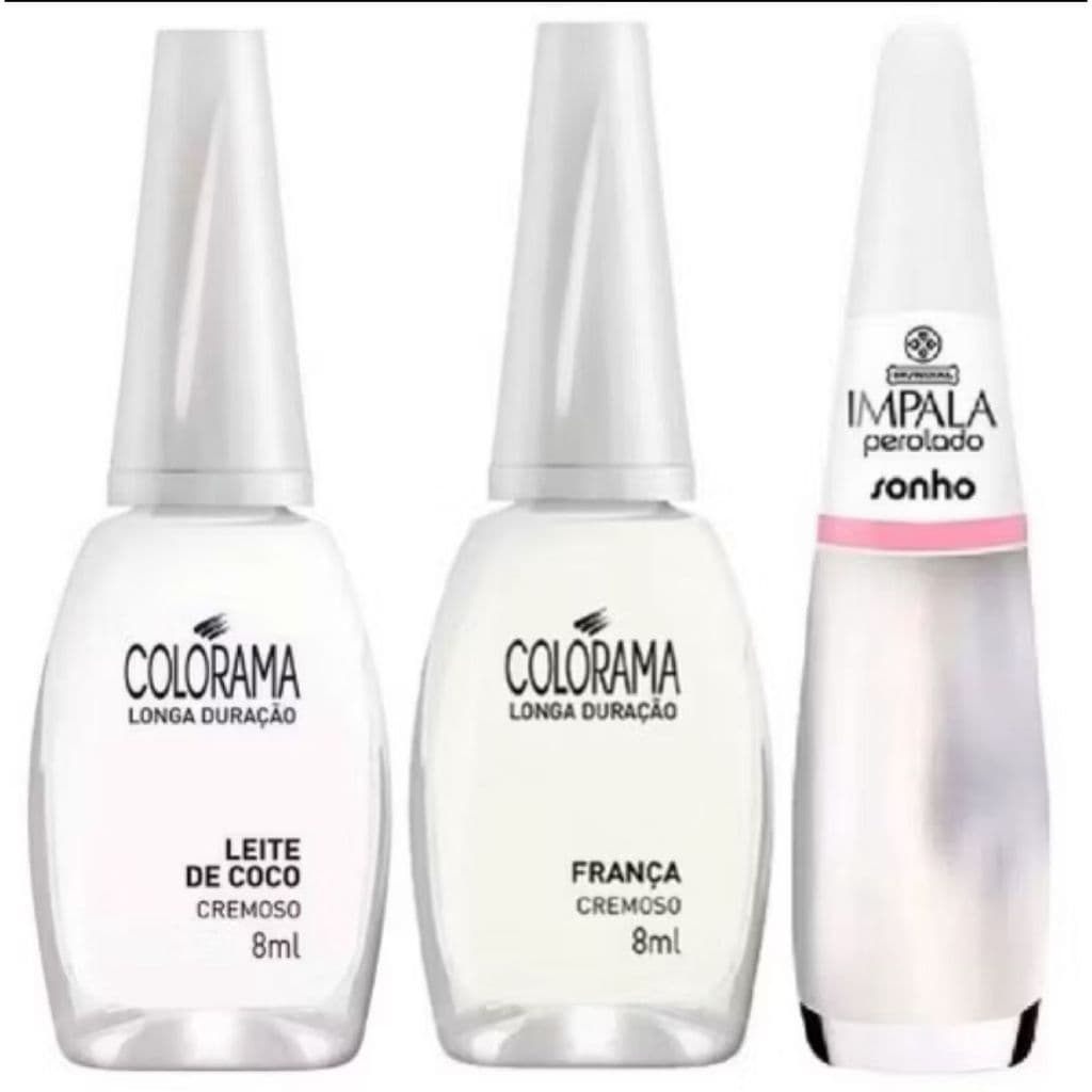 Kit 3 Esmaltes Brancos ( França, Leite de Coco e Sonho)