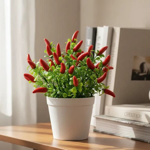 Planta Artificial Arranjo de Pimenta Decoração