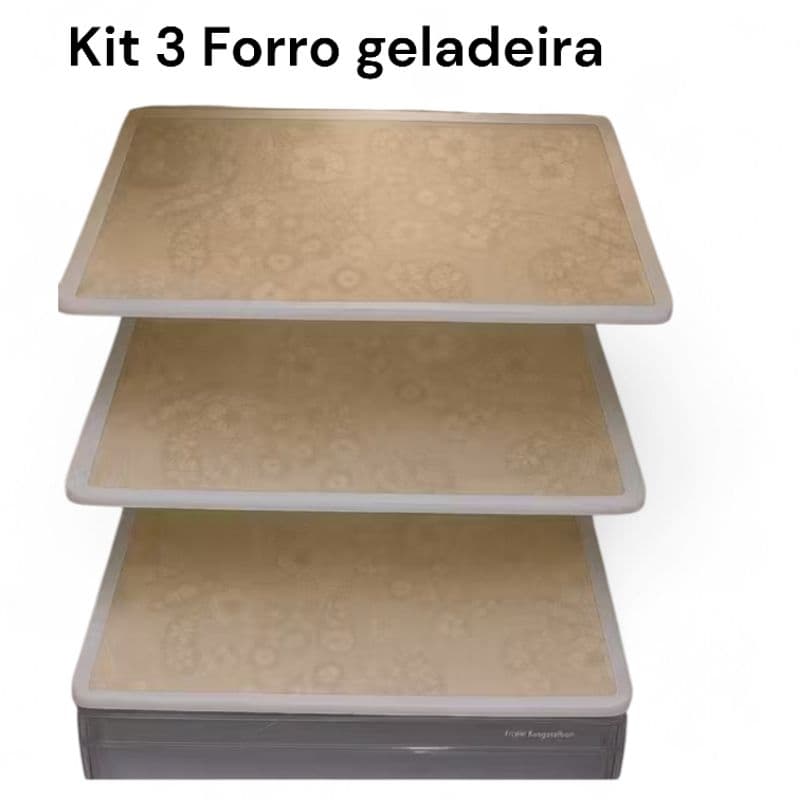 Kit 3 Protetores de Geladeira Toalhas Impermeáveis Laváveis Forro Prateleira 53x37cm
