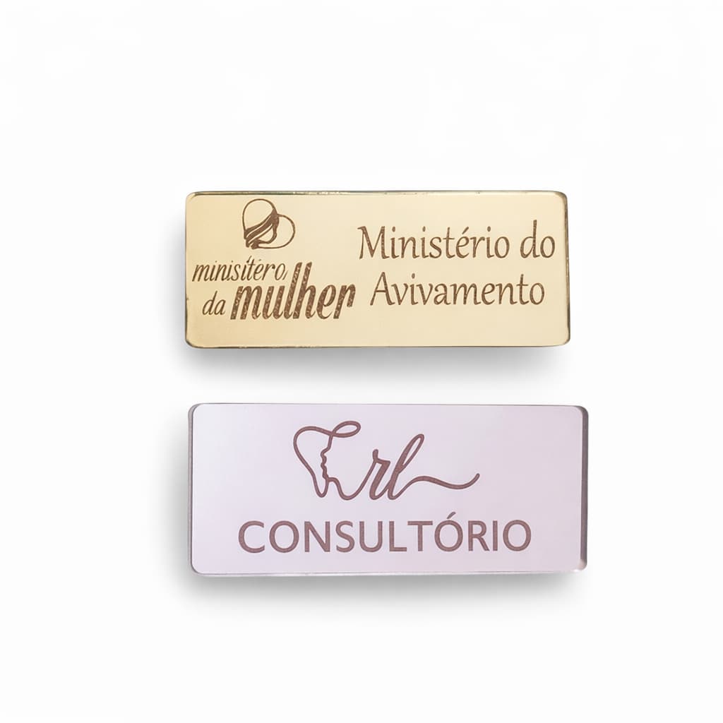 Broches Personalizados em Acrílico Espelhado Botton