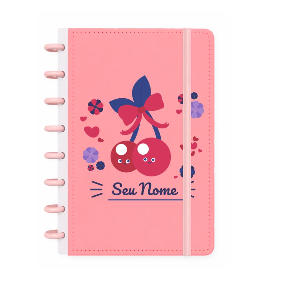 Caderno de Discos Personalizado Com Seu Nome - Caderno A4, B5 e A5 -- Cerejinha