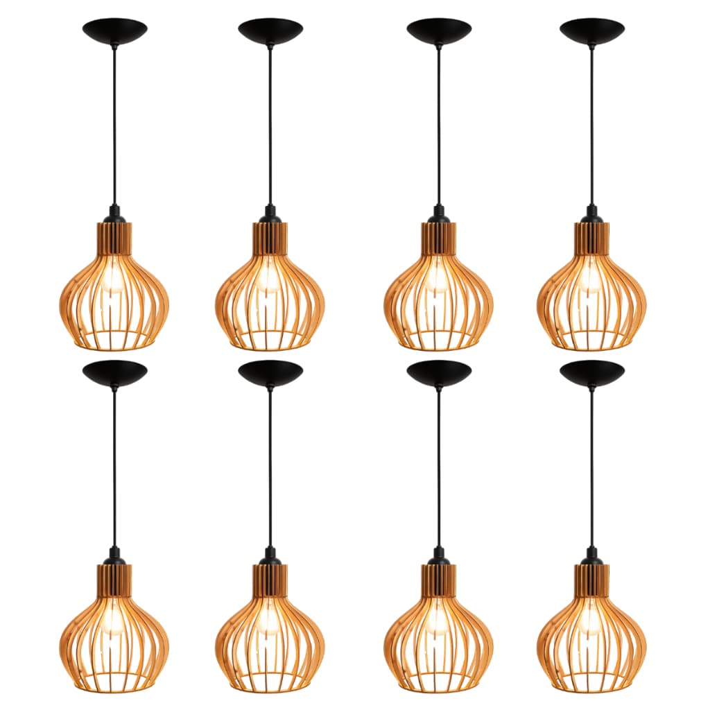 kit 8 Pendente Luminária de Teto Lustre Decorativo Retro Rústico Cor Cru - 8 ppc/sf