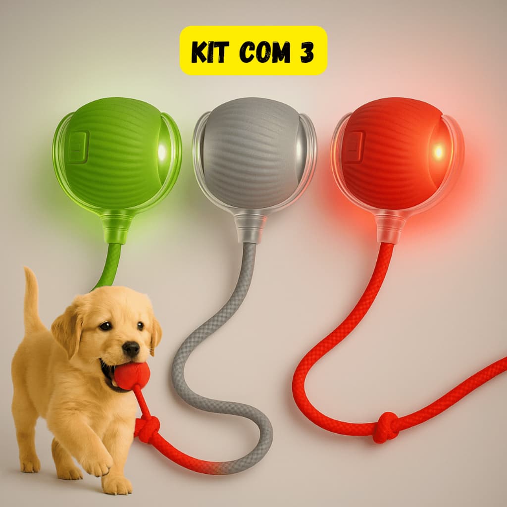 Kit 3 Bolinhas Eletrônica ou 2 / 1 Unidade Interativa Pet Gato Cachorro Brinquedo Inteligente Cães Bola Automática