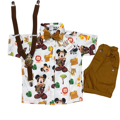 Conjunto Temático Mickey Safari Super Luxo.